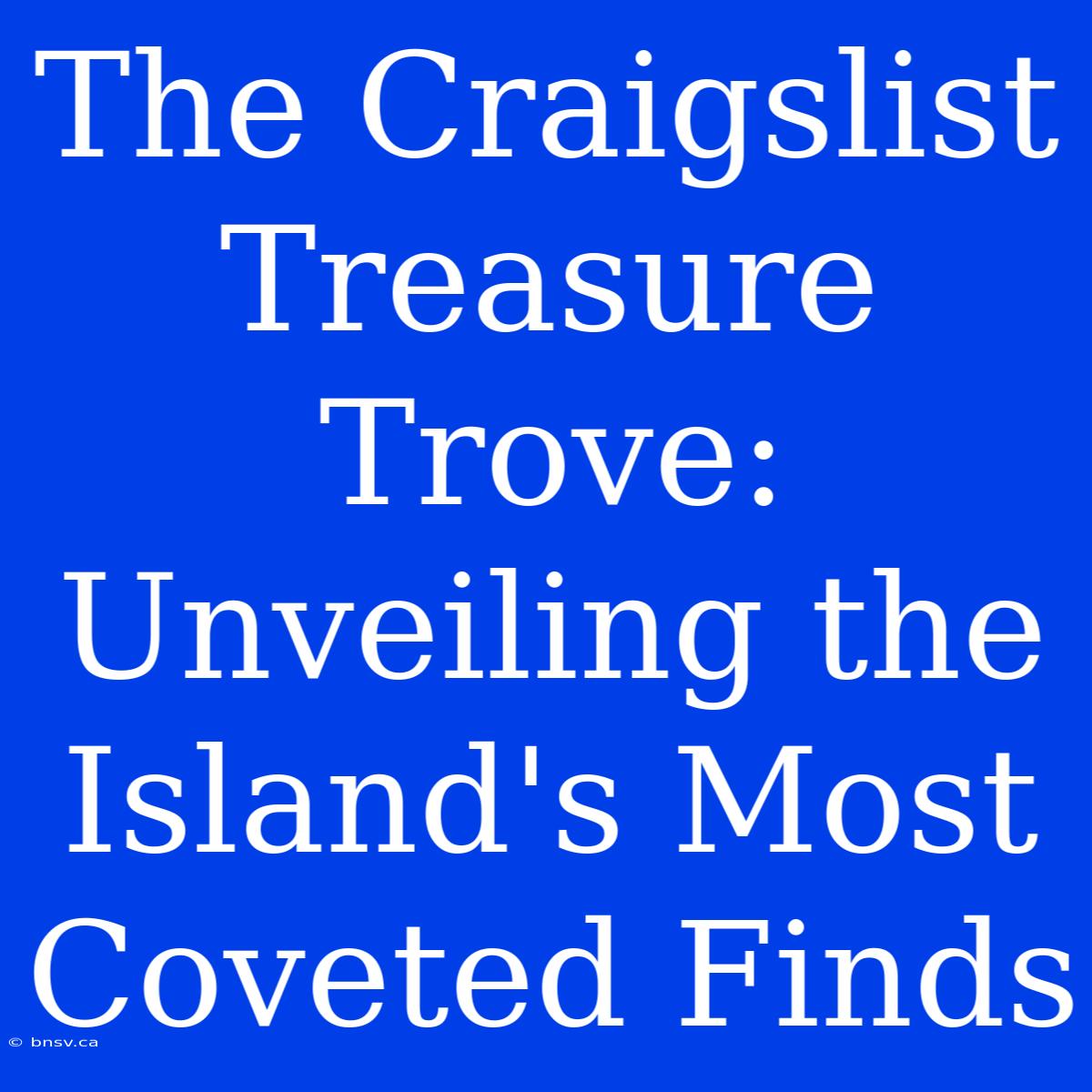 The Craigslist Treasure Trove: Unveiling The Island's Most Coveted Finds