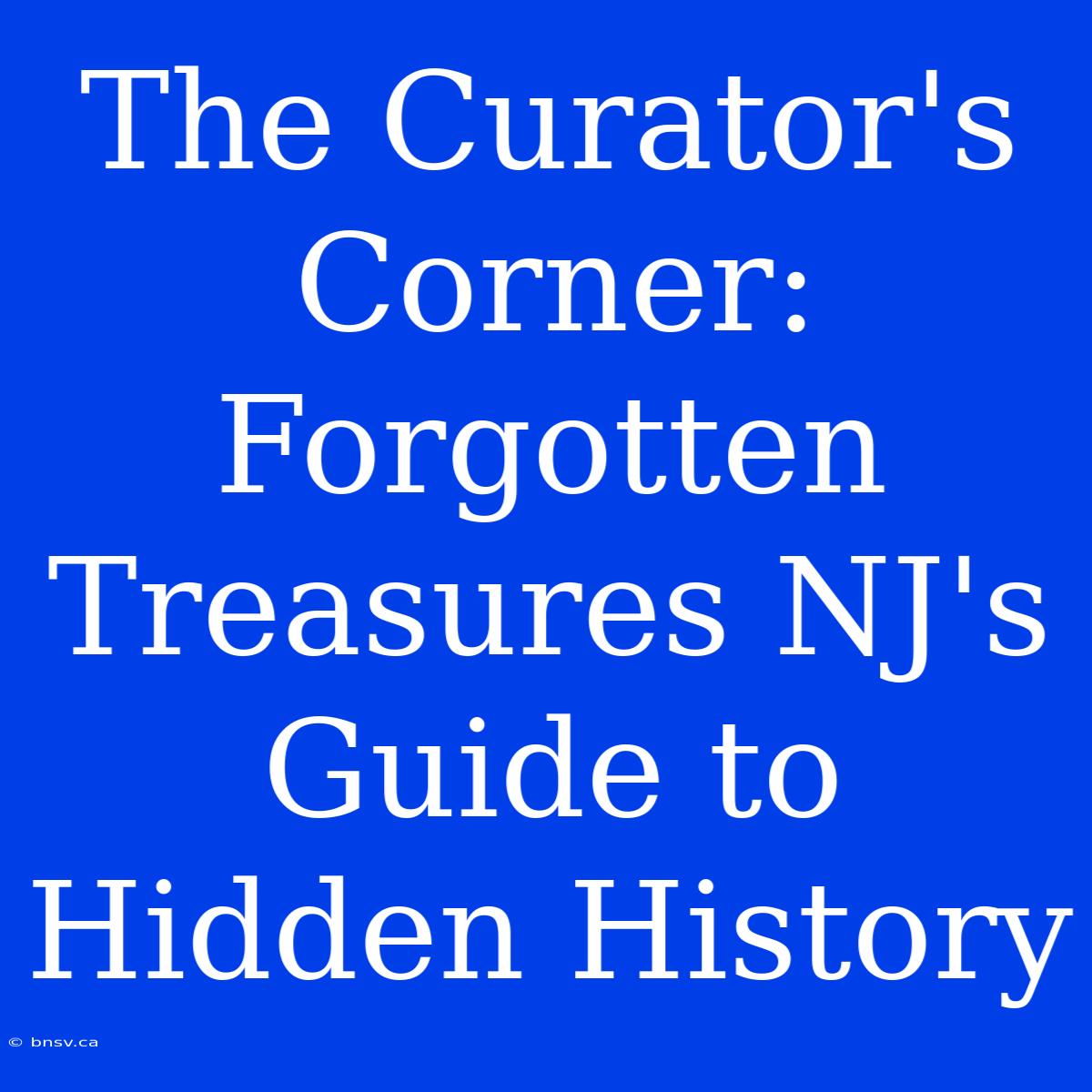 The Curator's Corner: Forgotten Treasures NJ's Guide To Hidden History