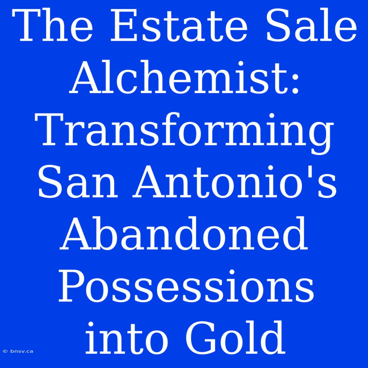 The Estate Sale Alchemist: Transforming San Antonio's Abandoned Possessions Into Gold