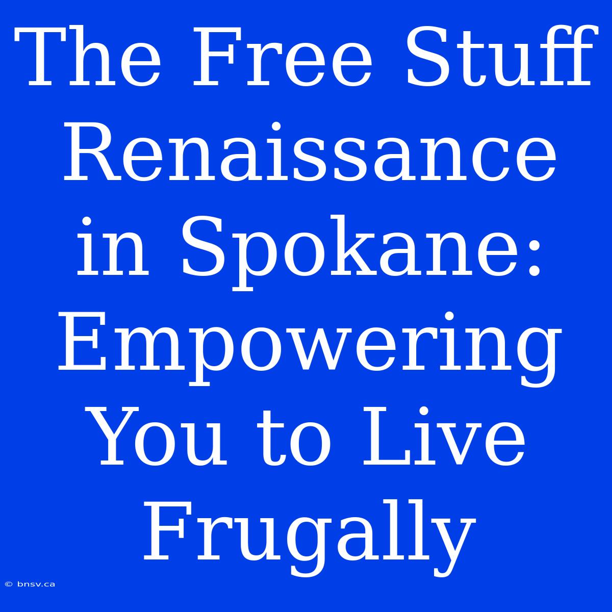 The Free Stuff Renaissance In Spokane: Empowering You To Live Frugally