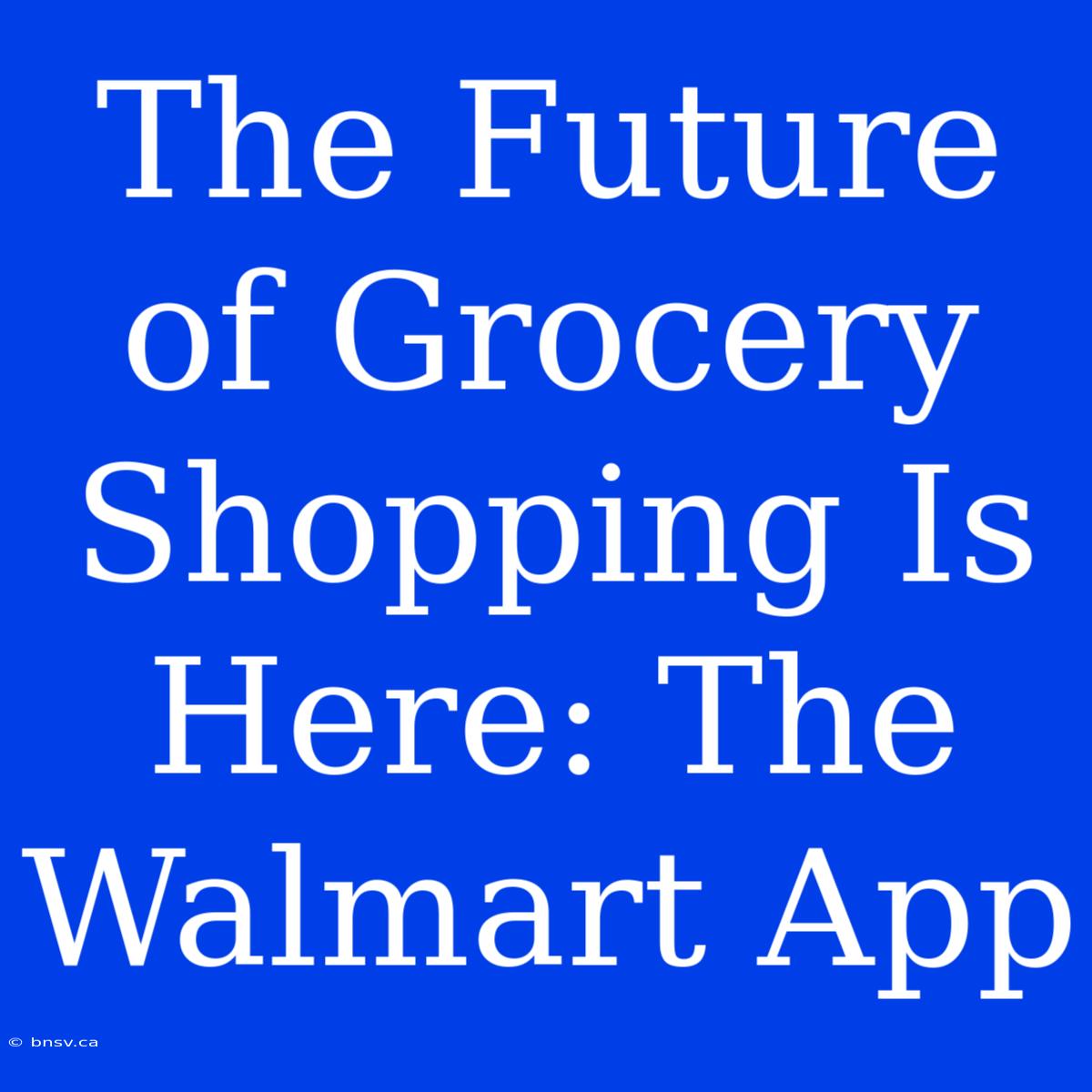 The Future Of Grocery Shopping Is Here: The Walmart App