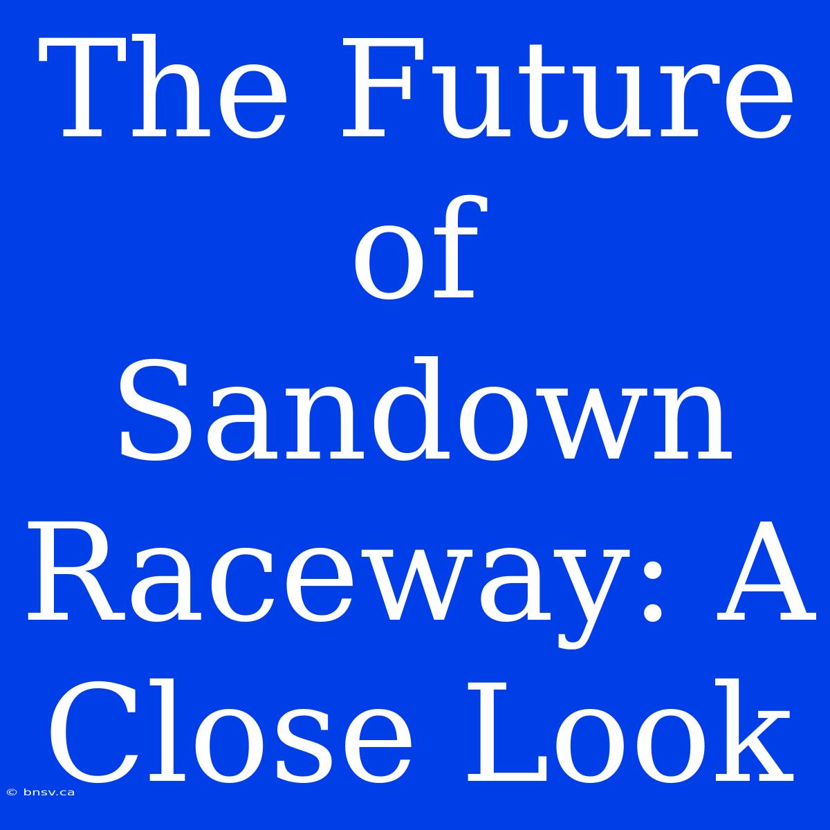 The Future Of Sandown Raceway: A  Close Look