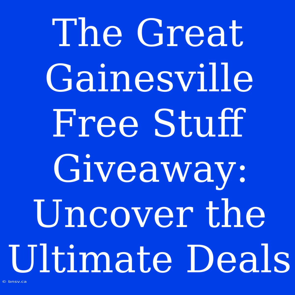 The Great Gainesville Free Stuff Giveaway: Uncover The Ultimate Deals