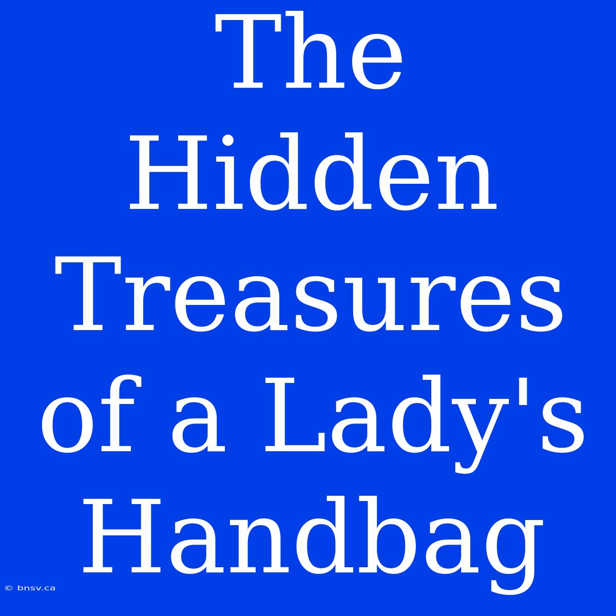 The Hidden Treasures Of A Lady's Handbag