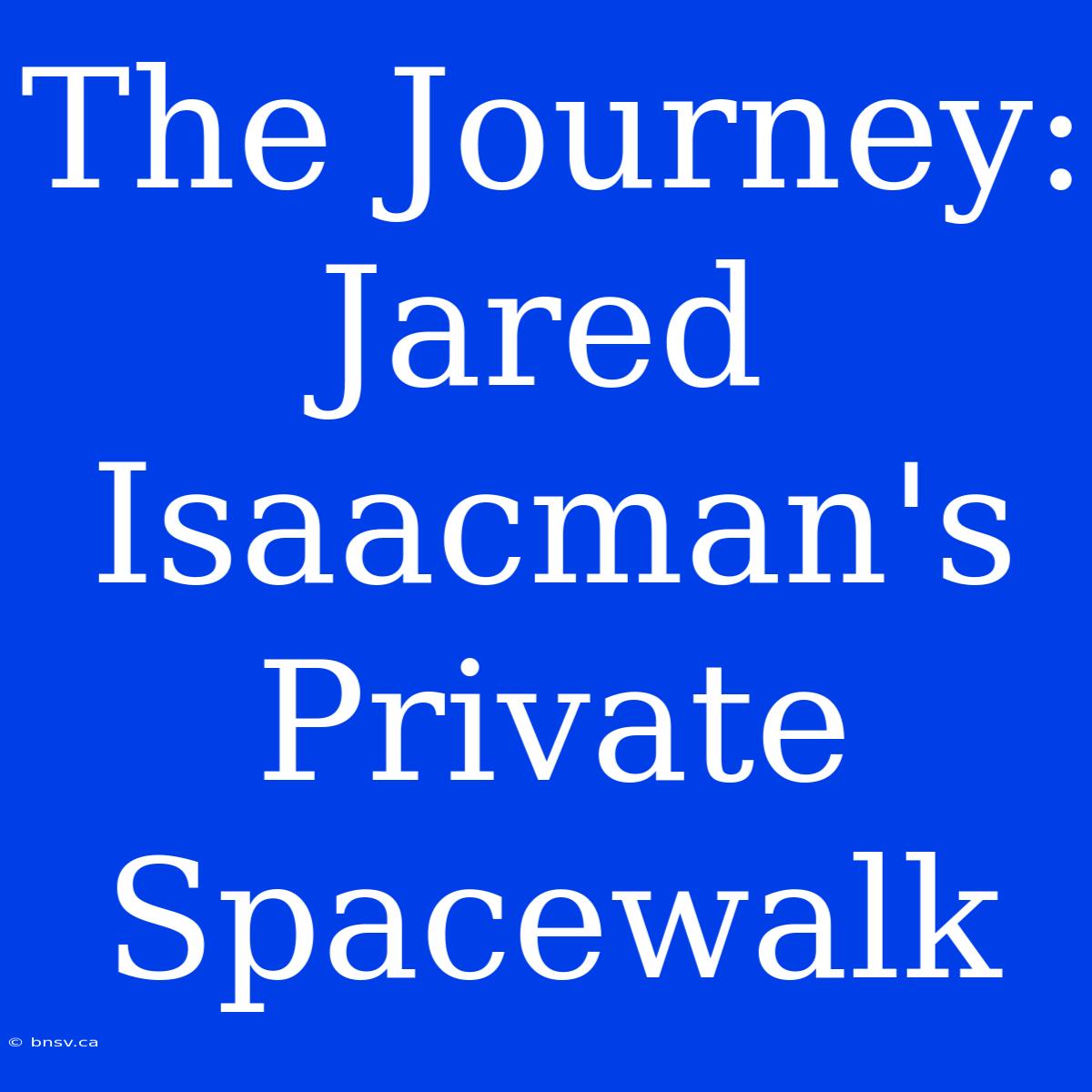 The Journey: Jared Isaacman's Private Spacewalk