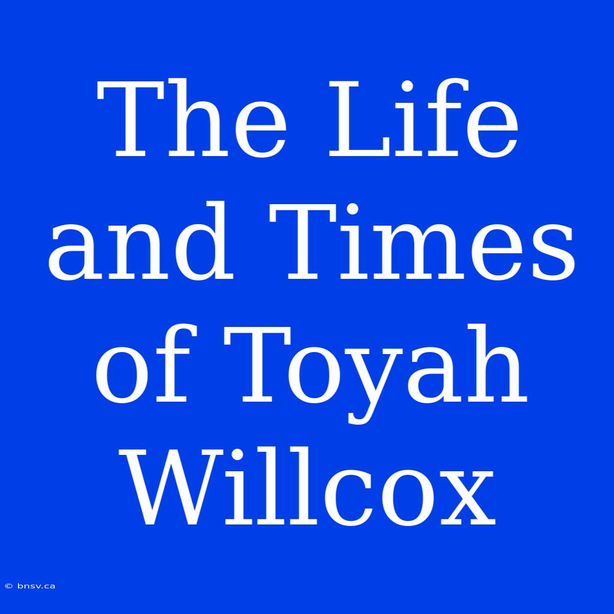 The Life And Times Of Toyah Willcox