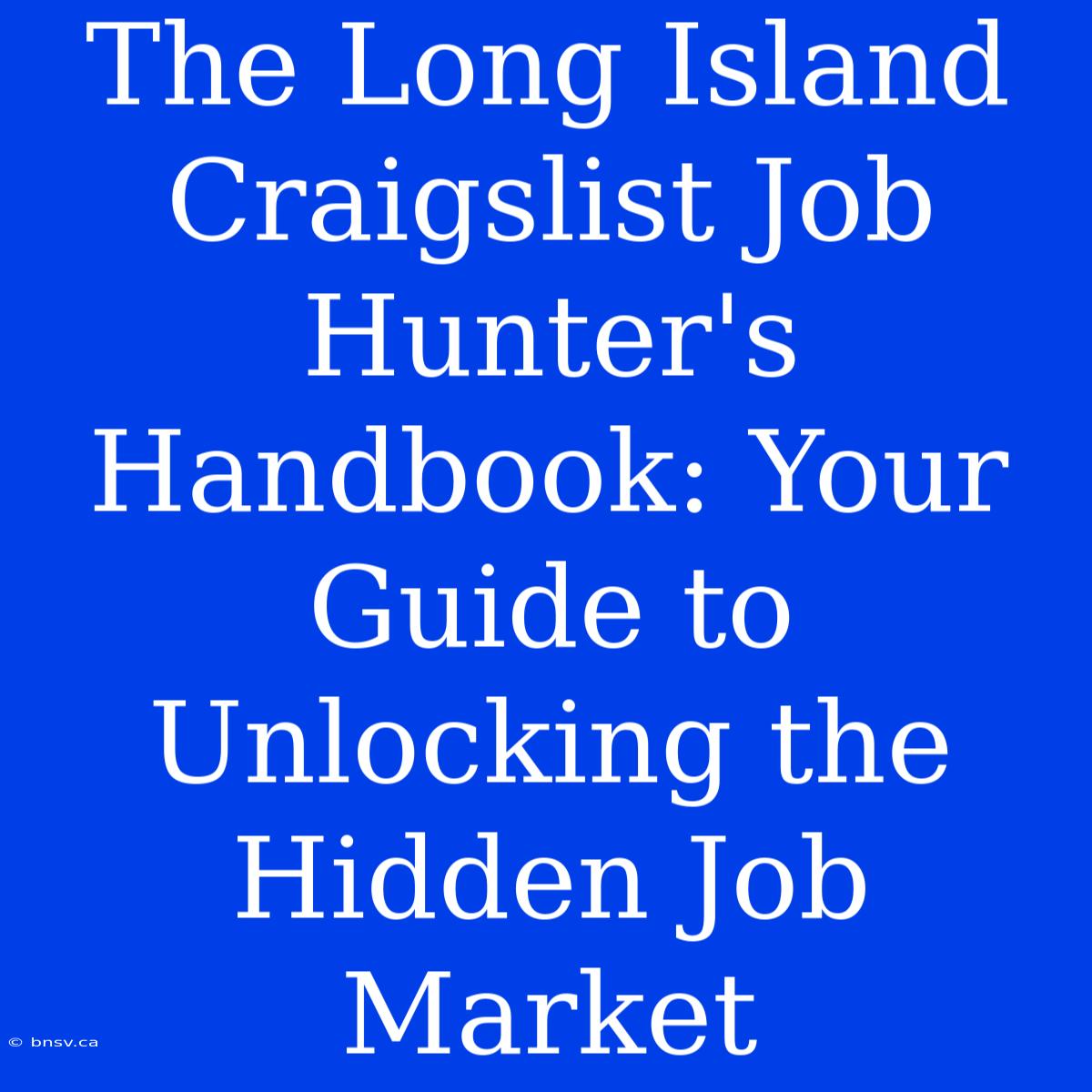 The Long Island Craigslist Job Hunter's Handbook: Your Guide To Unlocking The Hidden Job Market