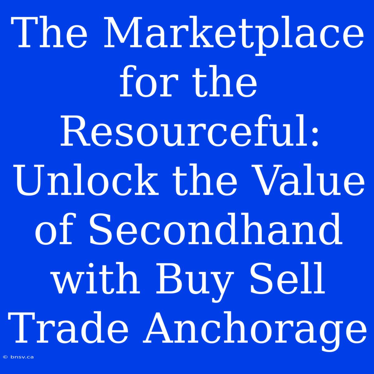 The Marketplace For The Resourceful: Unlock The Value Of Secondhand With Buy Sell Trade Anchorage