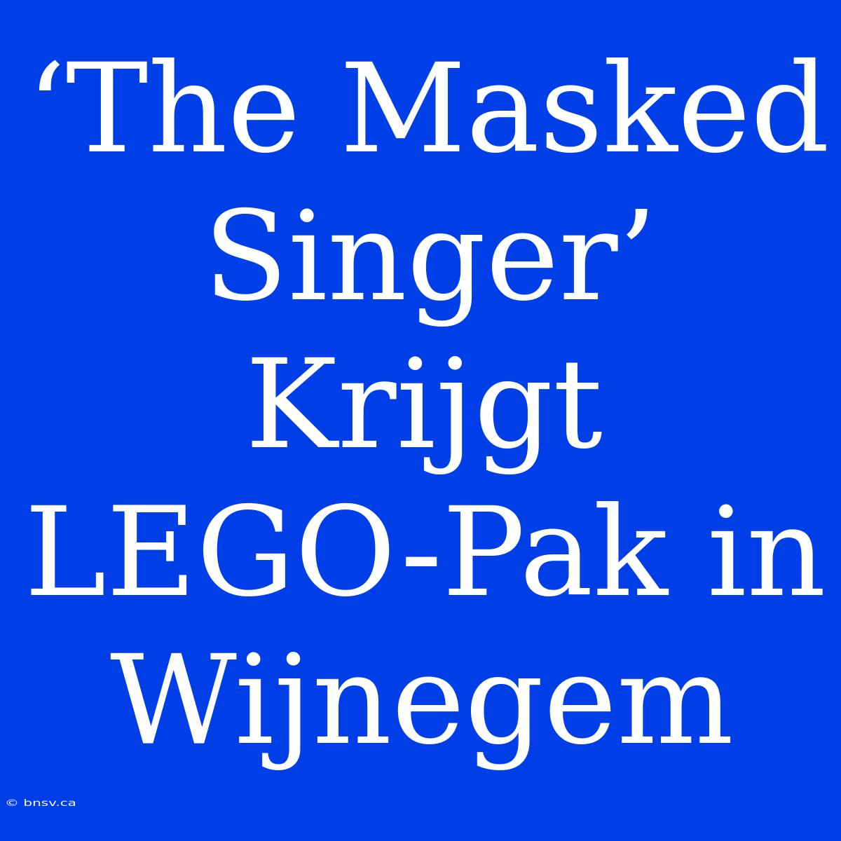 ‘The Masked Singer’ Krijgt LEGO-Pak In Wijnegem