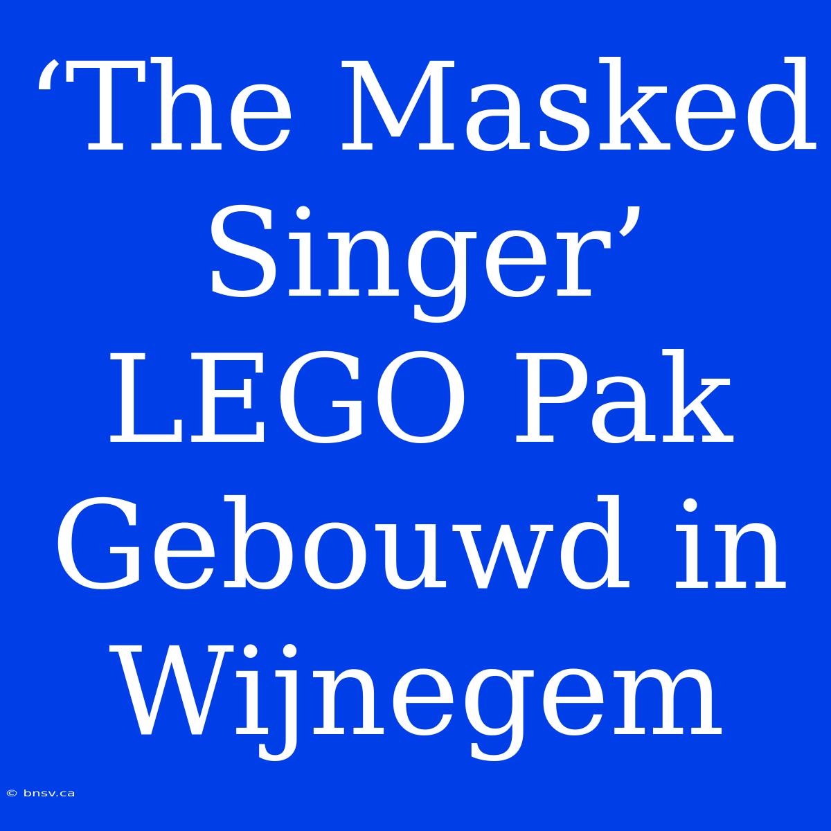 ‘The Masked Singer’ LEGO Pak Gebouwd In Wijnegem