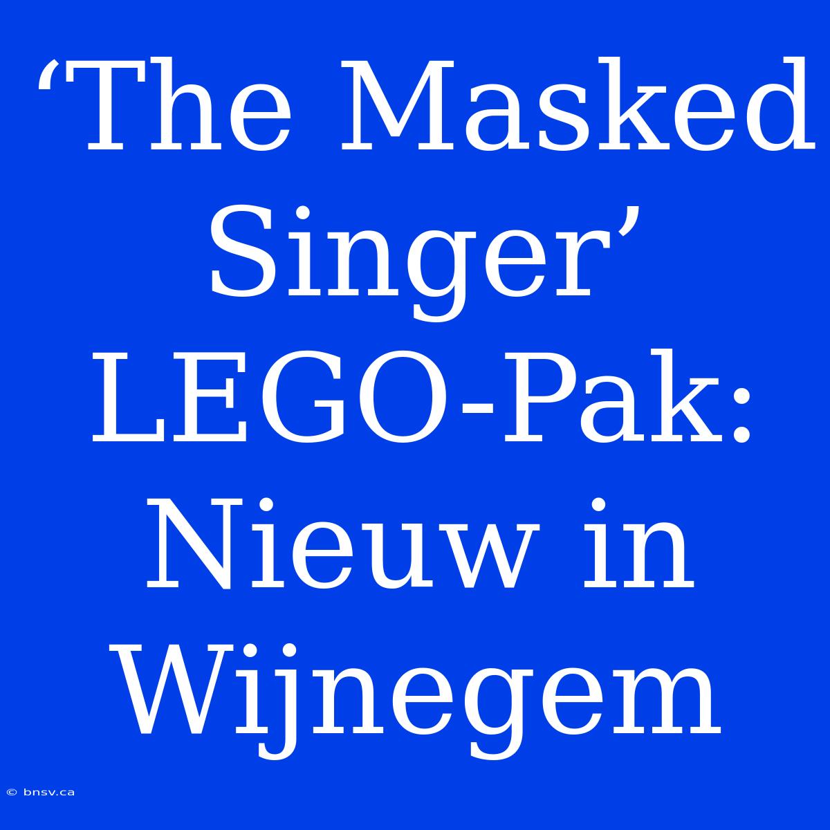 ‘The Masked Singer’ LEGO-Pak: Nieuw In Wijnegem