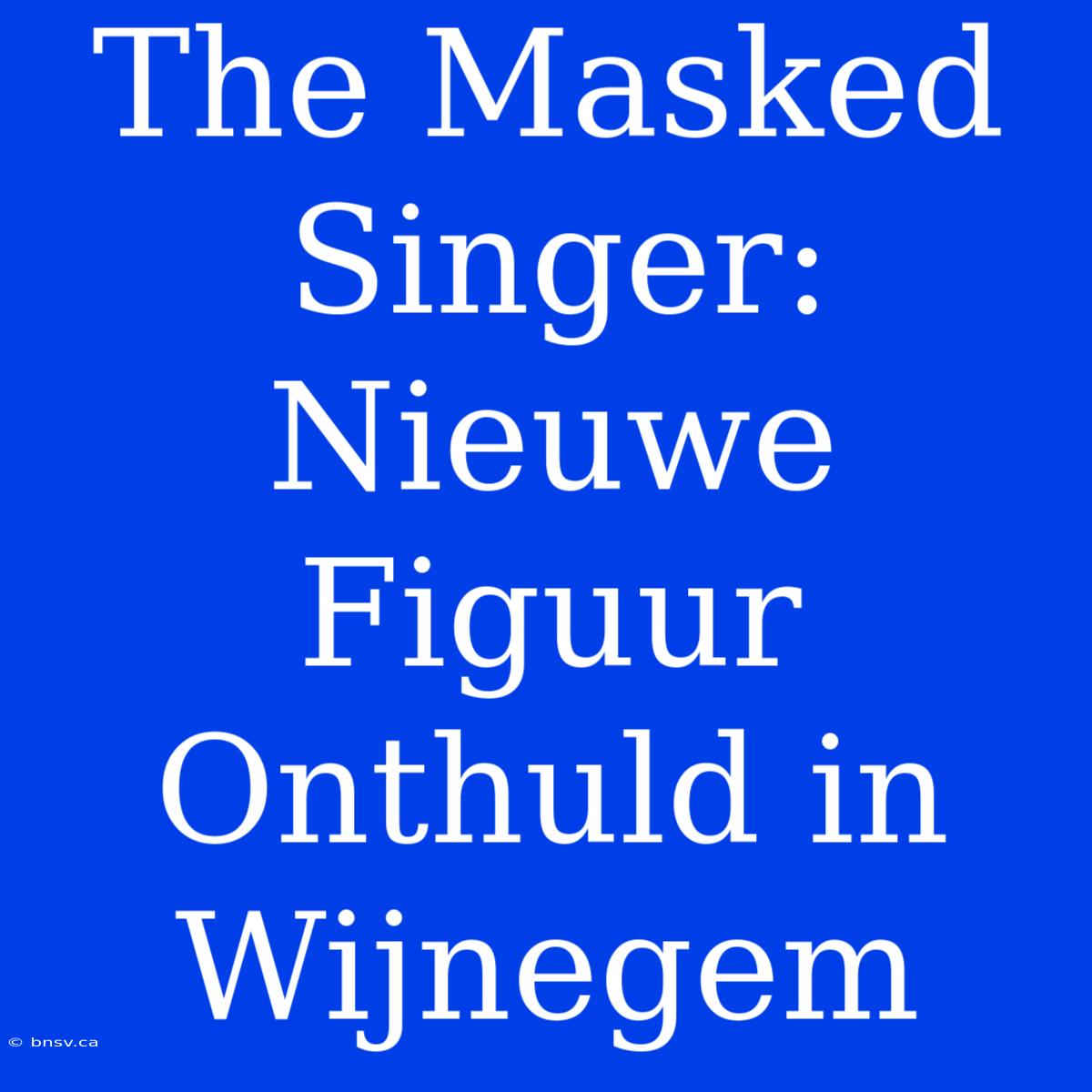 The Masked Singer: Nieuwe Figuur Onthuld In Wijnegem