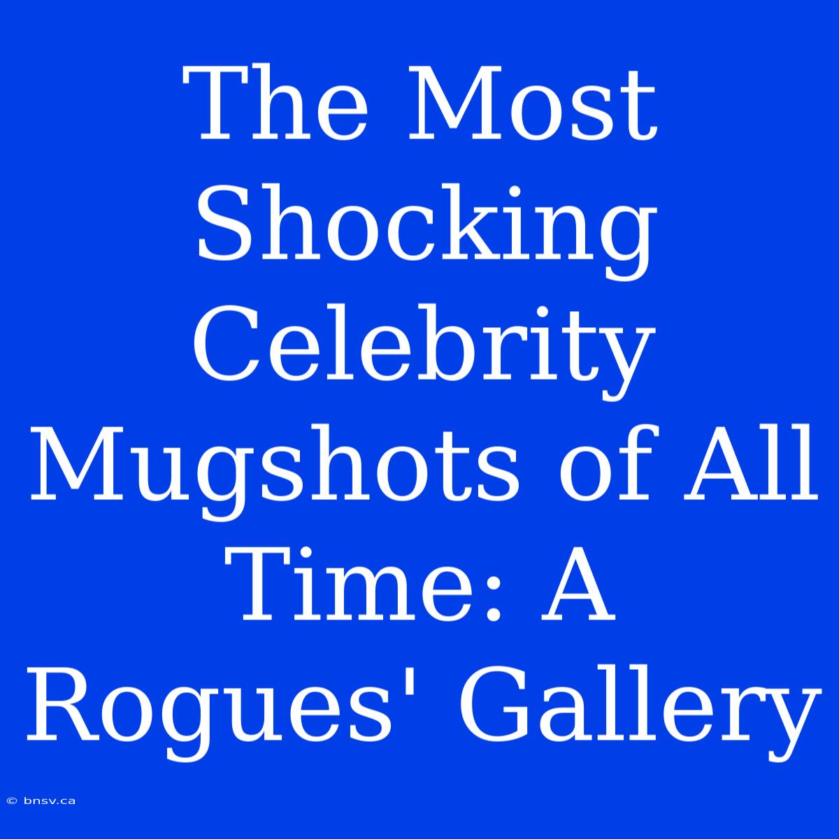 The Most Shocking Celebrity Mugshots Of All Time: A Rogues' Gallery