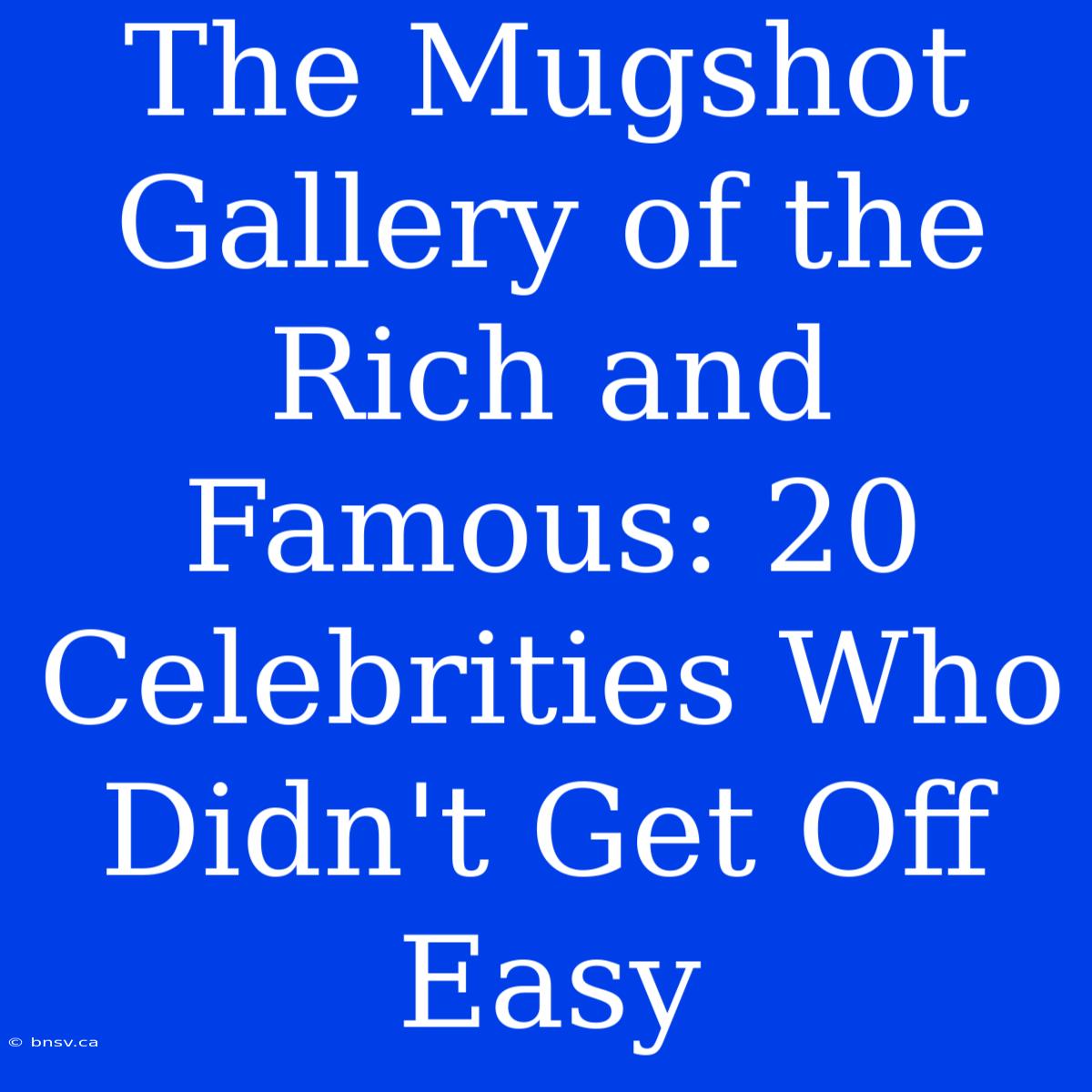 The Mugshot Gallery Of The Rich And Famous: 20 Celebrities Who Didn't Get Off Easy