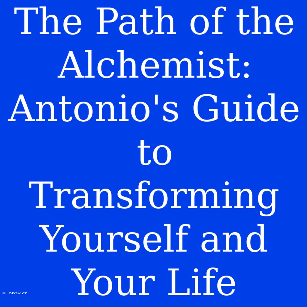 The Path Of The Alchemist: Antonio's Guide To Transforming Yourself And Your Life