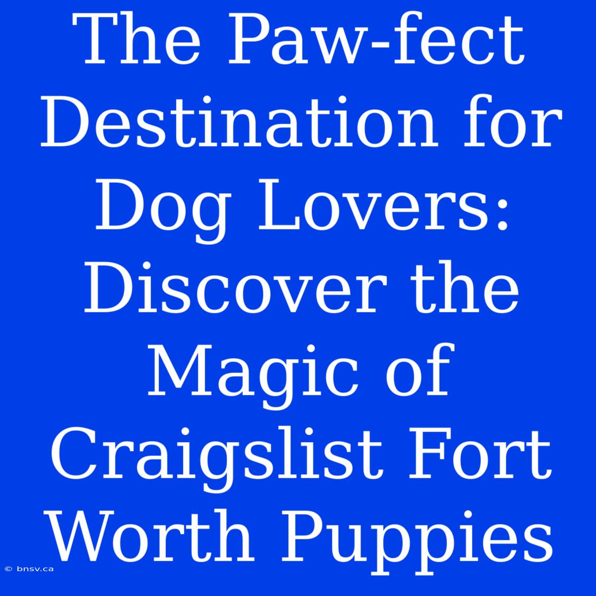 The Paw-fect Destination For Dog Lovers: Discover The Magic Of Craigslist Fort Worth Puppies