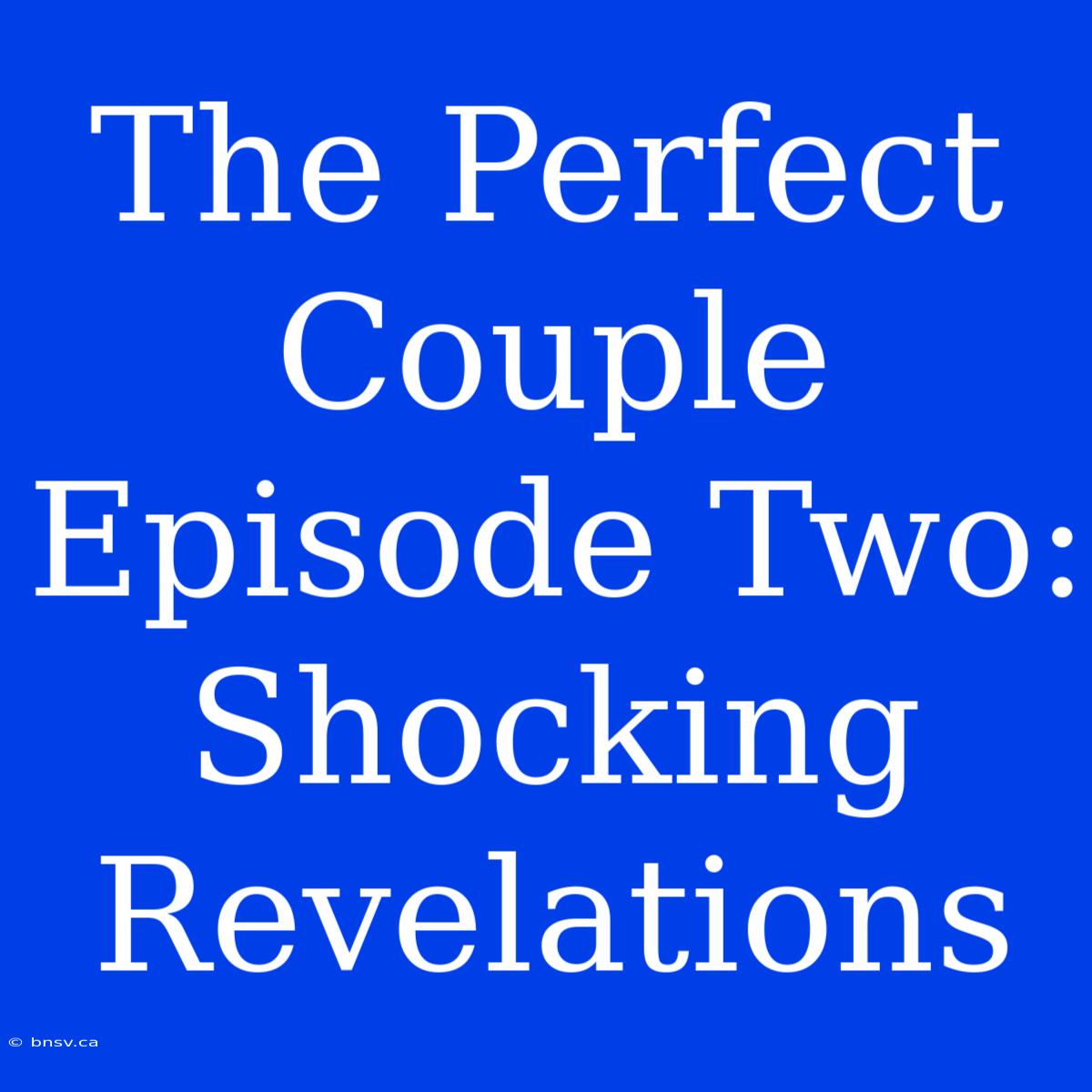 The Perfect Couple Episode Two: Shocking Revelations