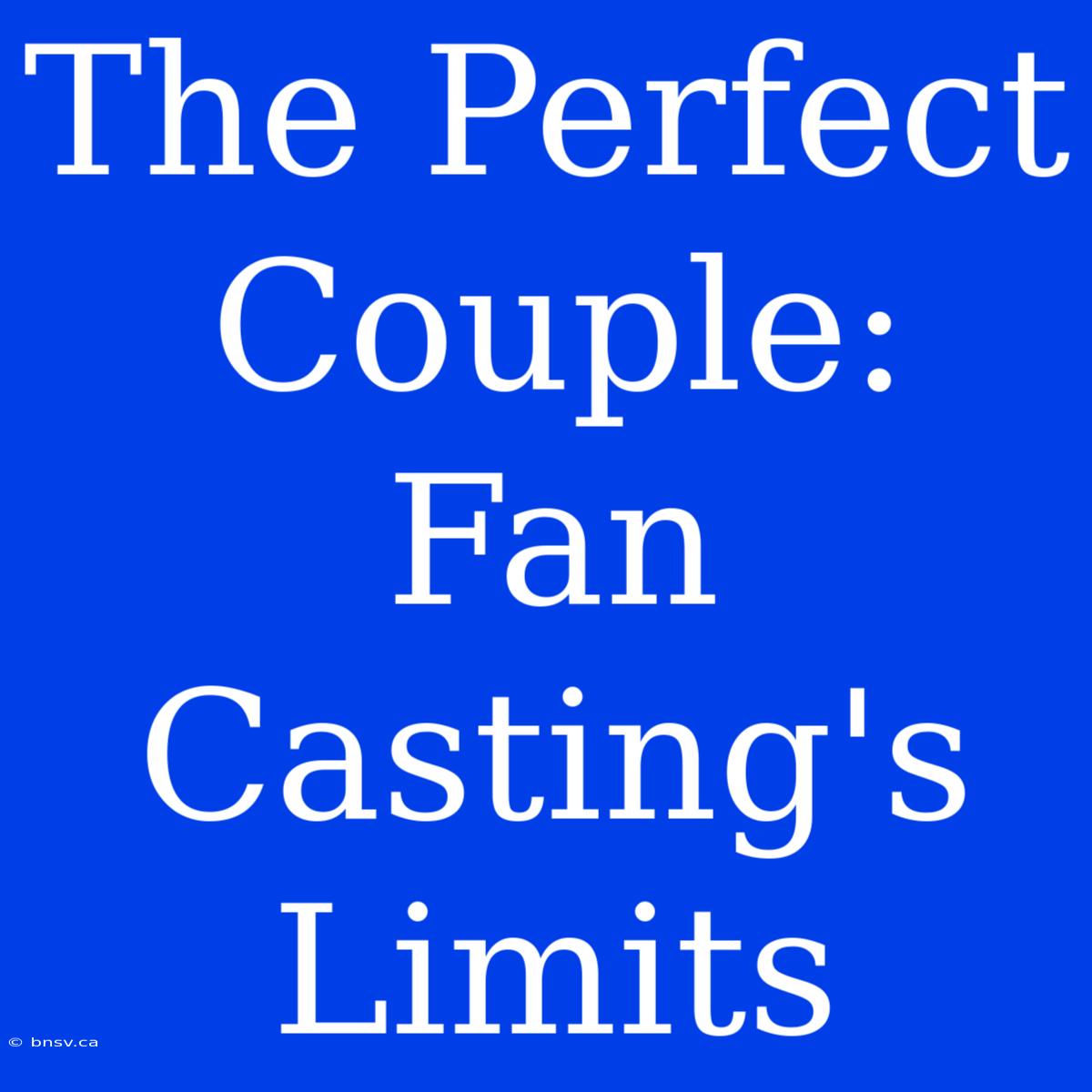 The Perfect Couple: Fan Casting's Limits