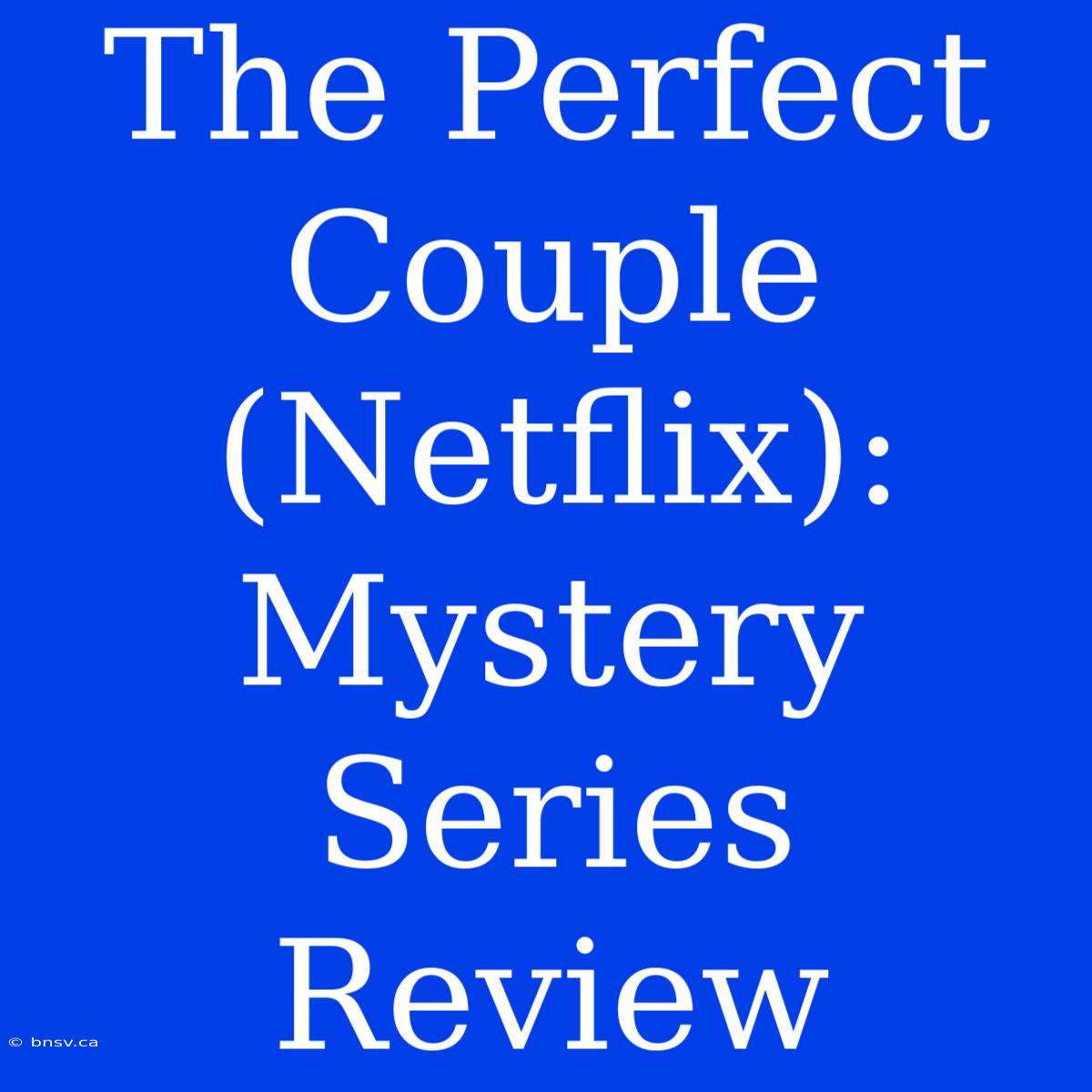 The Perfect Couple (Netflix): Mystery Series Review