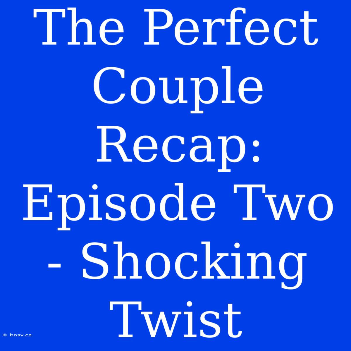 The Perfect Couple Recap: Episode Two - Shocking Twist