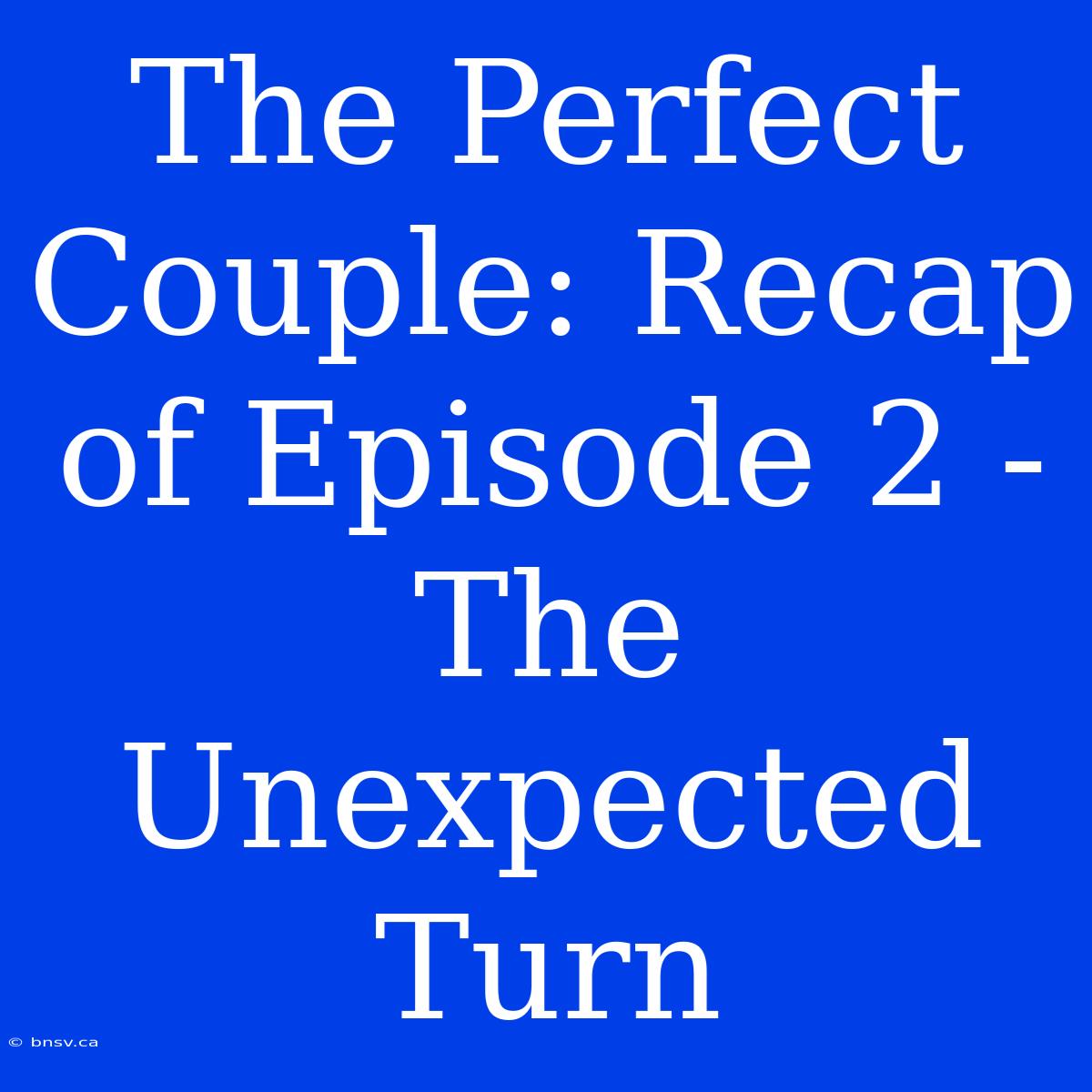 The Perfect Couple: Recap Of Episode 2 - The Unexpected Turn