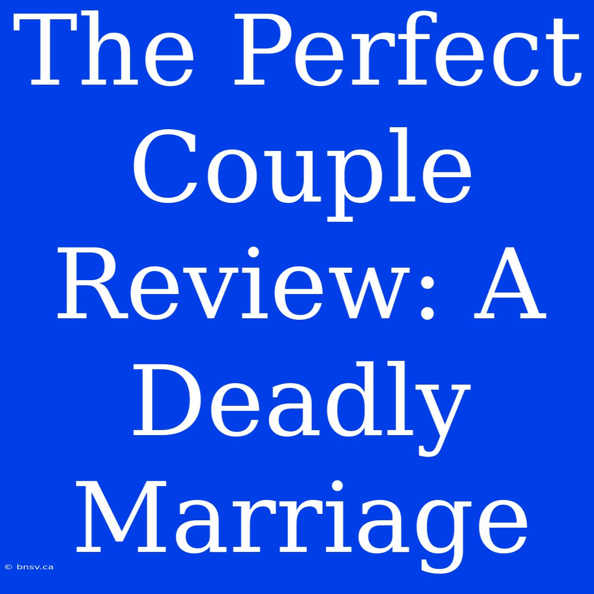 The Perfect Couple Review: A Deadly Marriage