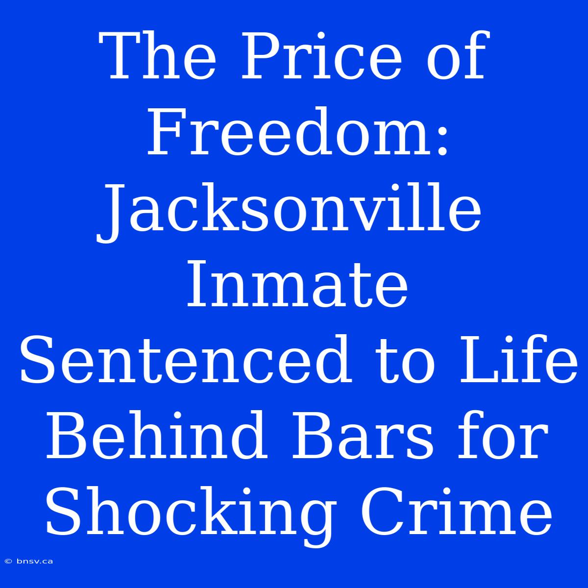 The Price Of Freedom: Jacksonville Inmate Sentenced To Life Behind Bars For Shocking Crime