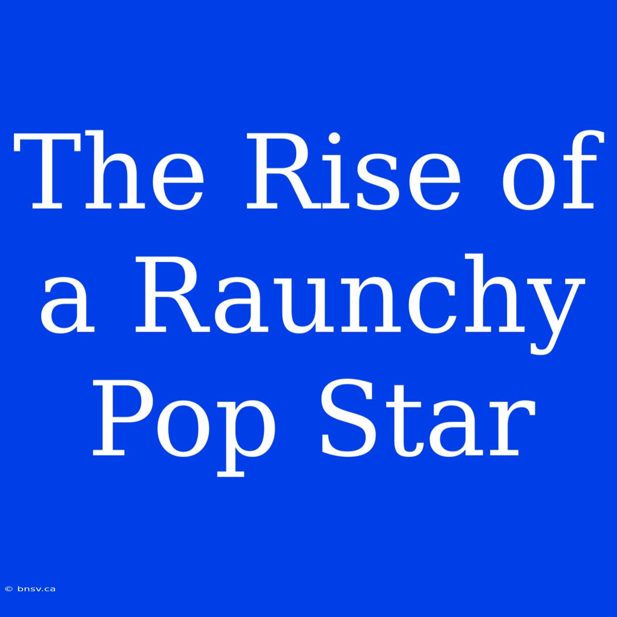 The Rise Of A Raunchy Pop Star