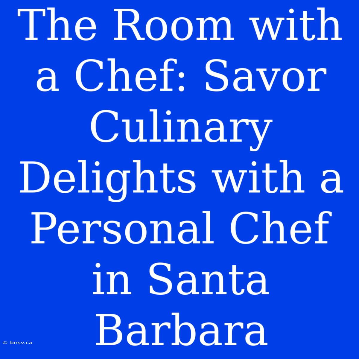 The Room With A Chef: Savor Culinary Delights With A Personal Chef In Santa Barbara