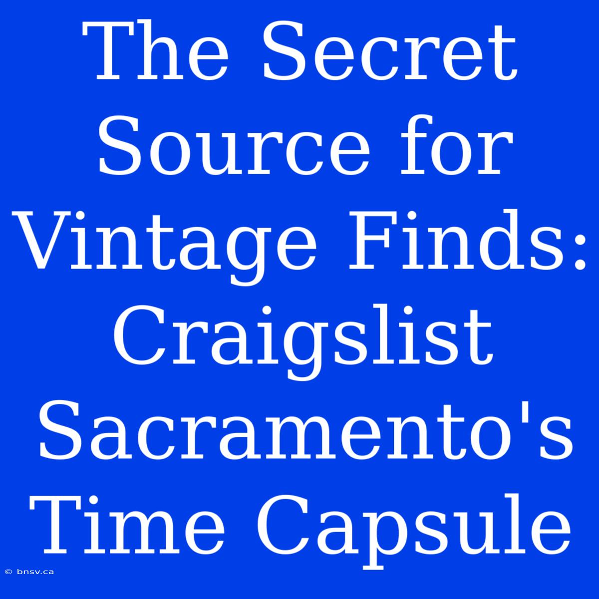 The Secret Source For Vintage Finds: Craigslist Sacramento's Time Capsule