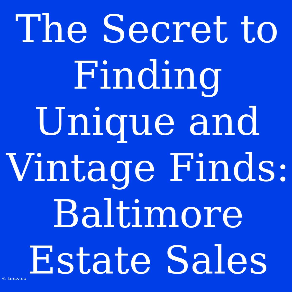 The Secret To Finding Unique And Vintage Finds: Baltimore Estate Sales