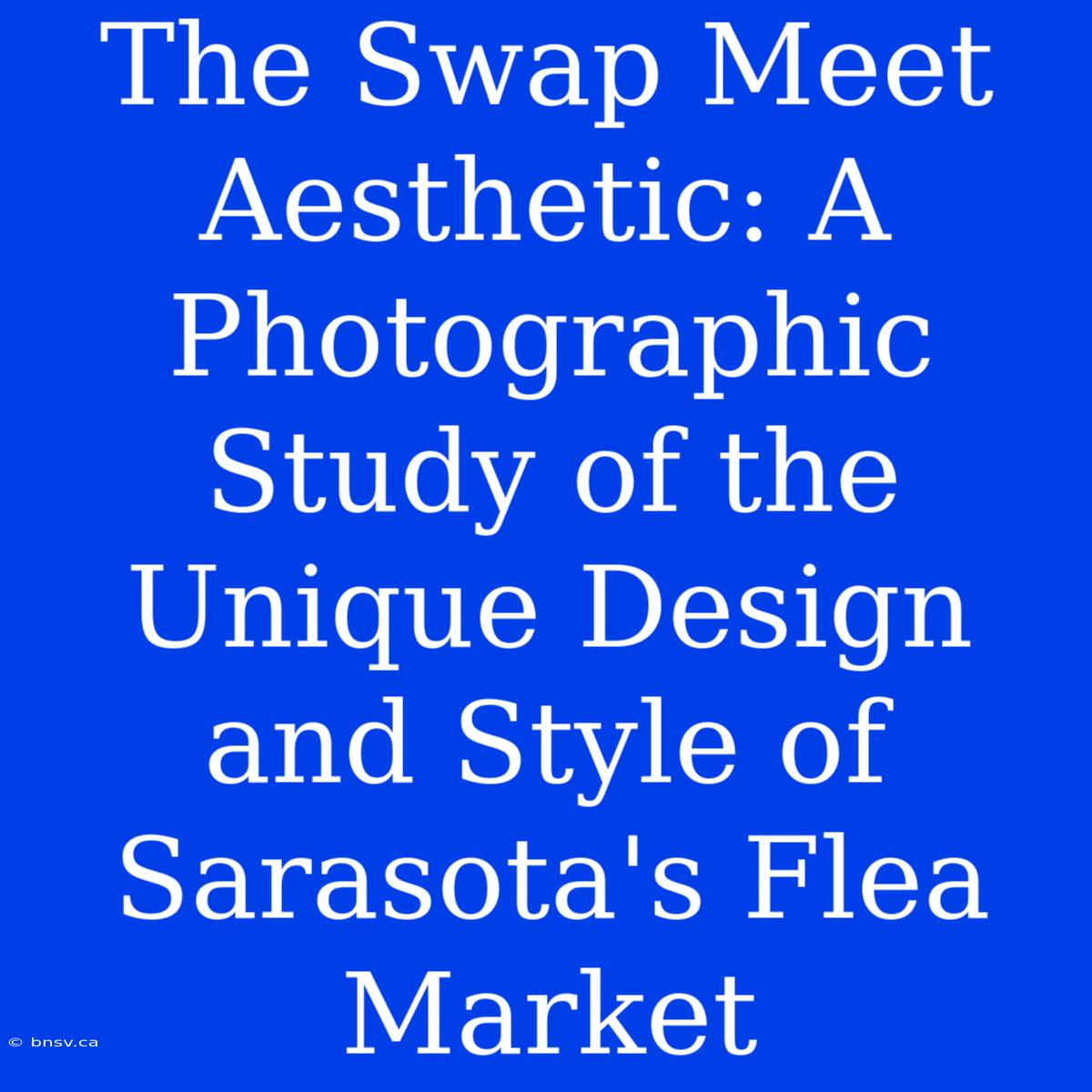 The Swap Meet Aesthetic: A Photographic Study Of The Unique Design And Style Of Sarasota's Flea Market