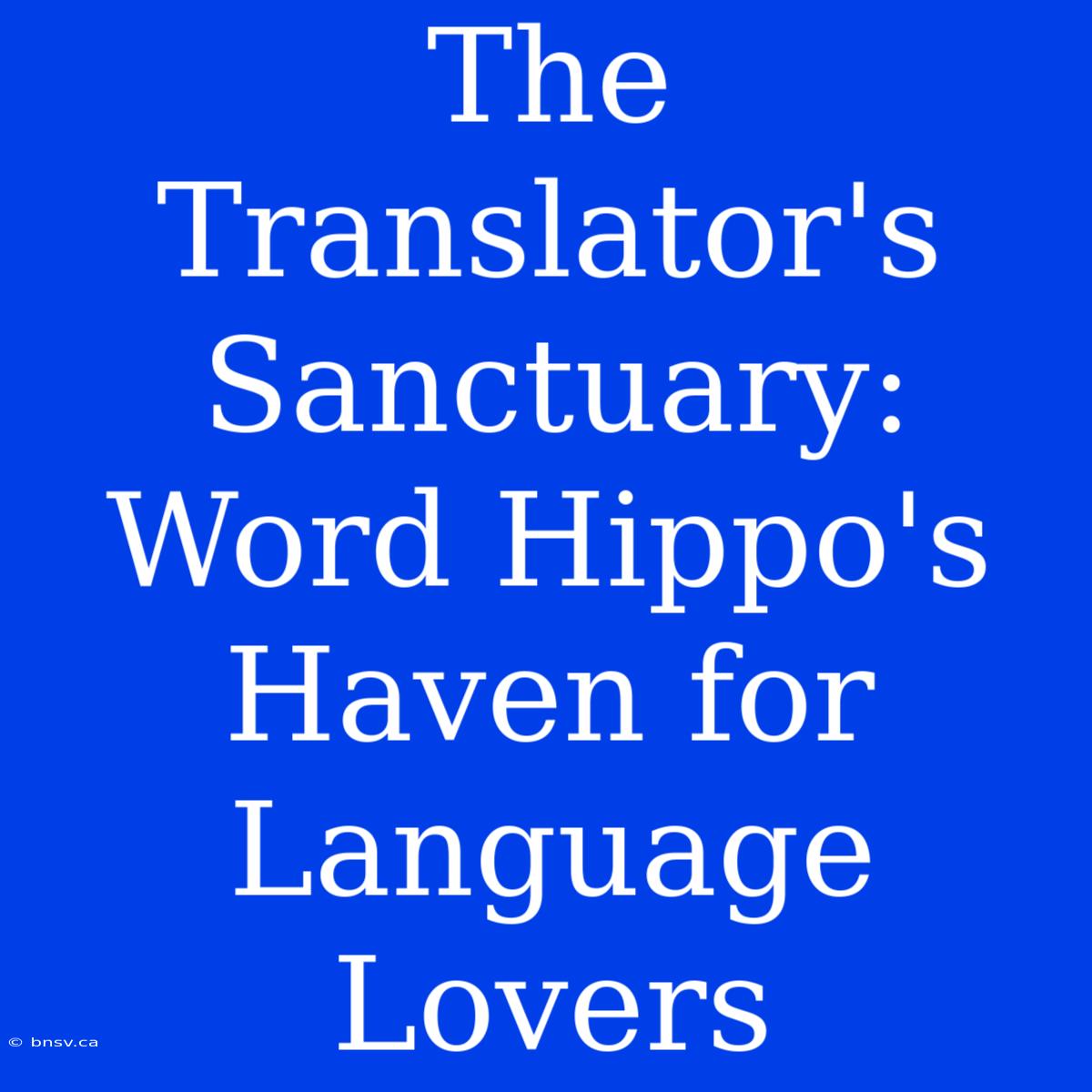 The Translator's Sanctuary: Word Hippo's Haven For Language Lovers