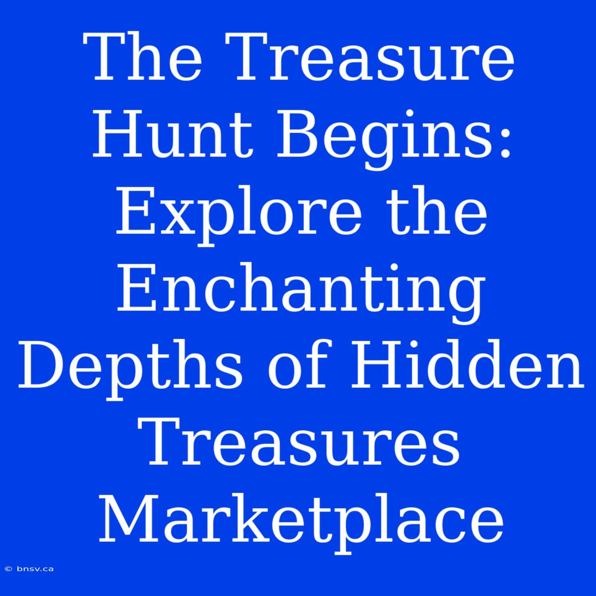 The Treasure Hunt Begins: Explore The Enchanting Depths Of Hidden Treasures Marketplace