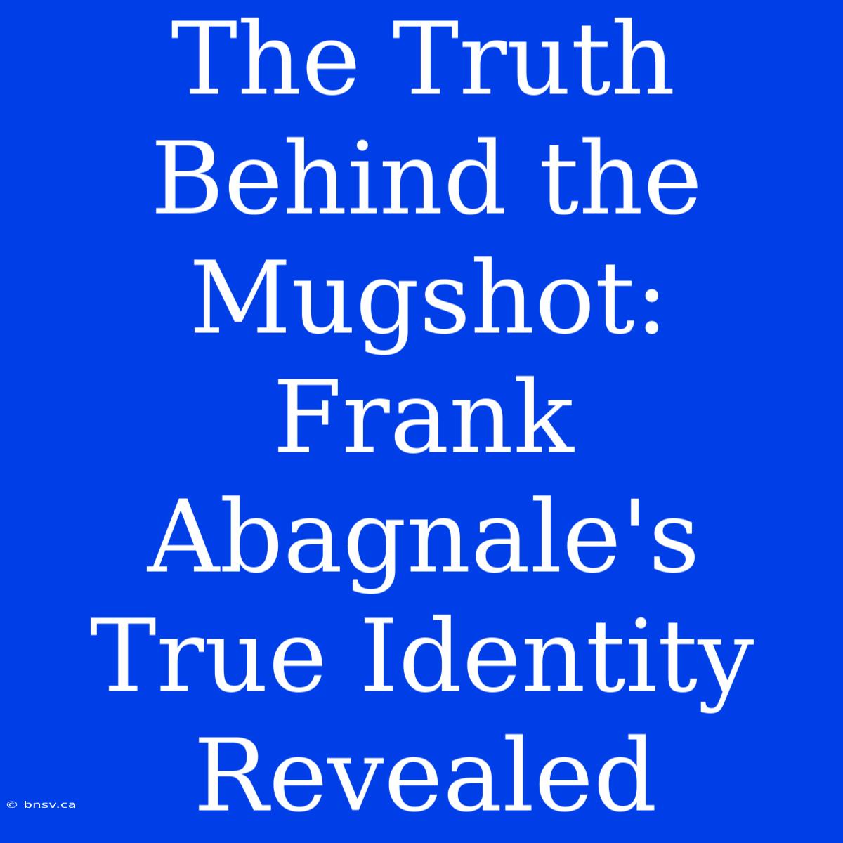 The Truth Behind The Mugshot: Frank Abagnale's True Identity Revealed