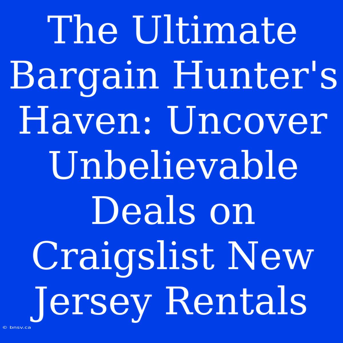 The Ultimate Bargain Hunter's Haven: Uncover Unbelievable Deals On Craigslist New Jersey Rentals