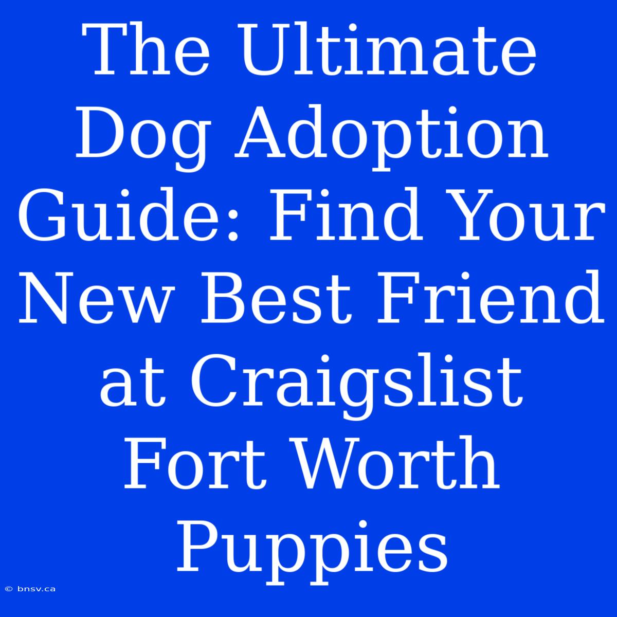 The Ultimate Dog Adoption Guide: Find Your New Best Friend At Craigslist Fort Worth Puppies