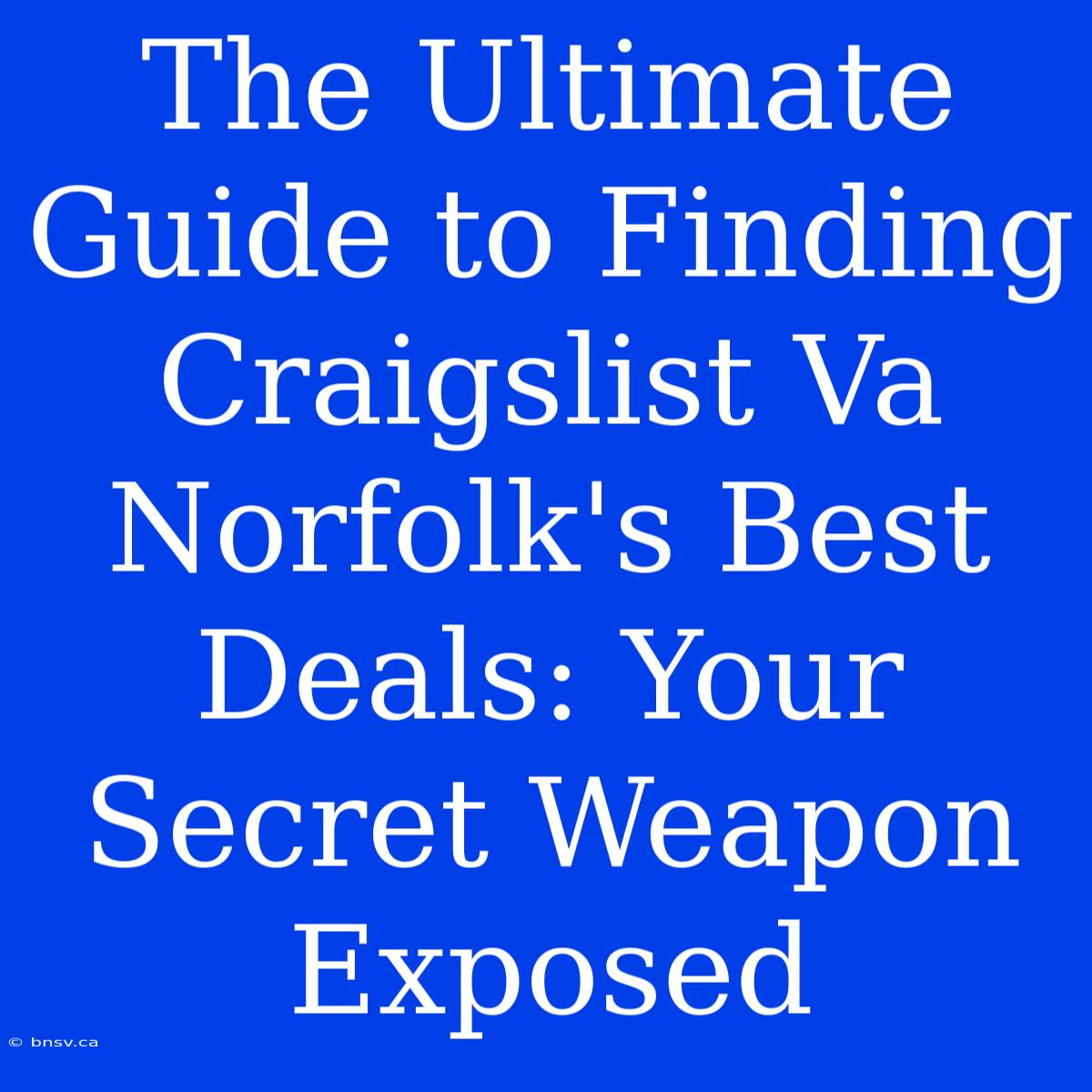 The Ultimate Guide To Finding Craigslist Va Norfolk's Best Deals: Your Secret Weapon Exposed