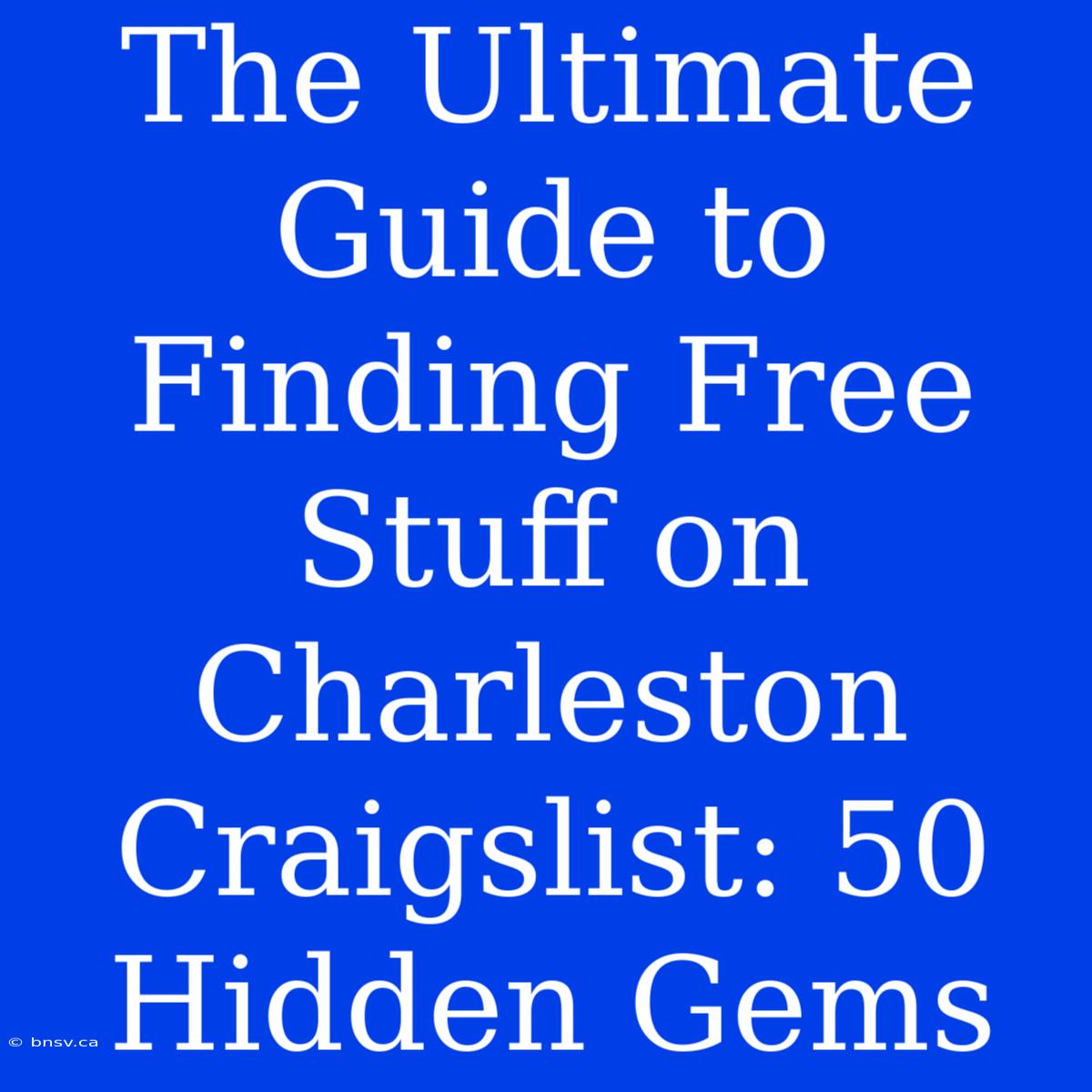 The Ultimate Guide To Finding Free Stuff On Charleston Craigslist: 50 Hidden Gems