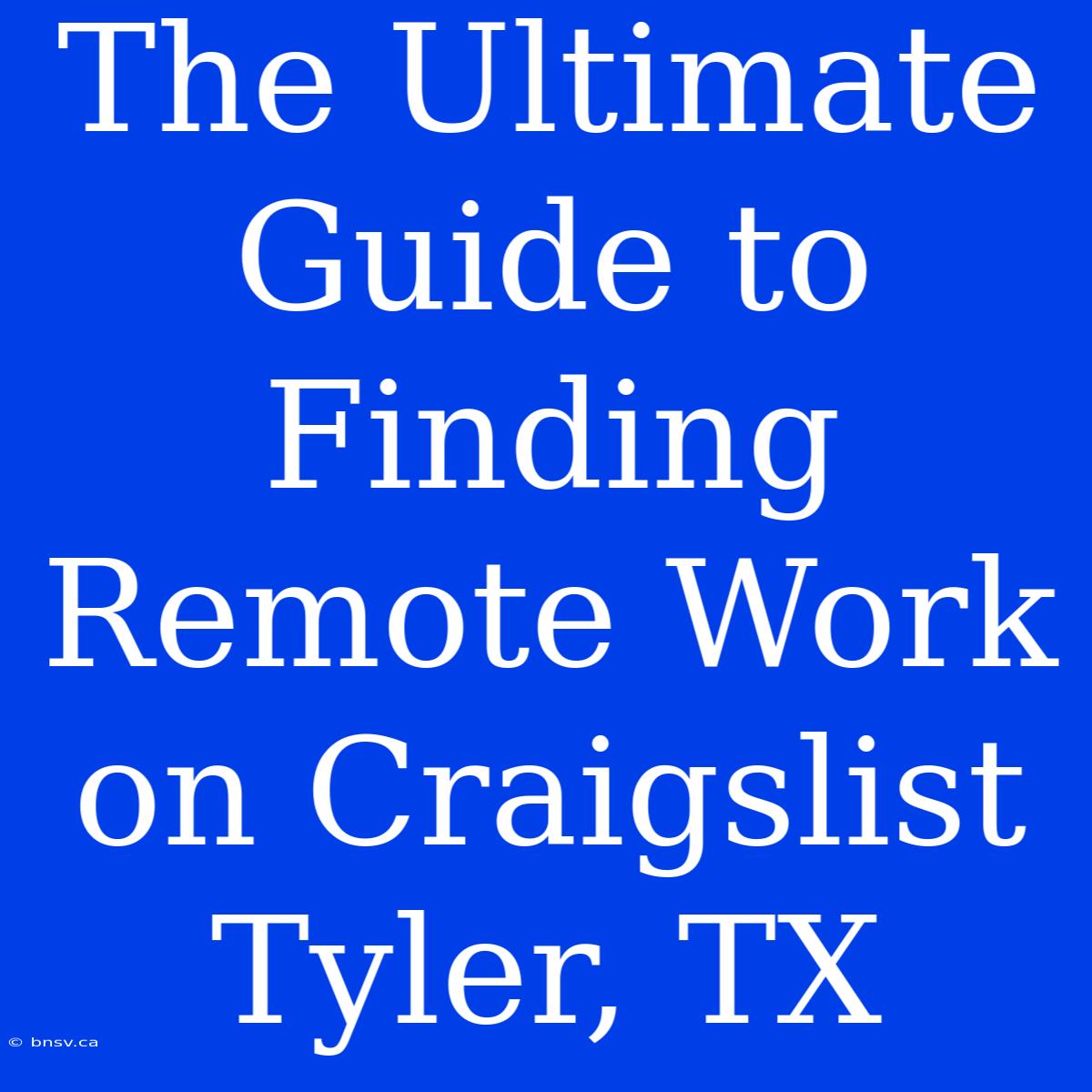 The Ultimate Guide To Finding Remote Work On Craigslist Tyler, TX