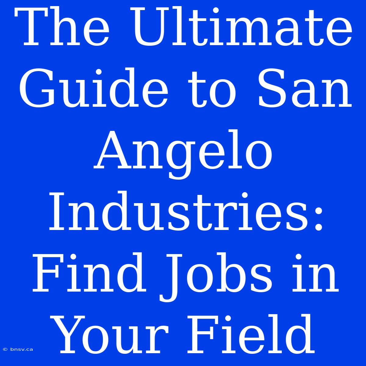 The Ultimate Guide To San Angelo Industries: Find Jobs In Your Field