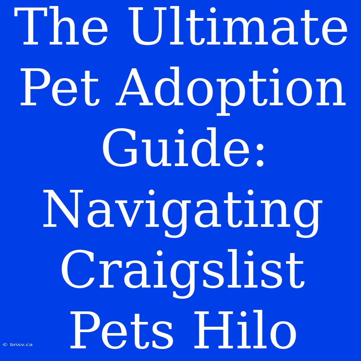 The Ultimate Pet Adoption Guide: Navigating Craigslist Pets Hilo