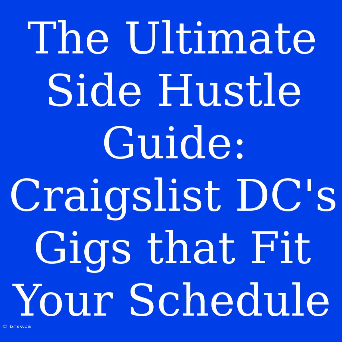 The Ultimate Side Hustle Guide: Craigslist DC's Gigs That Fit Your Schedule