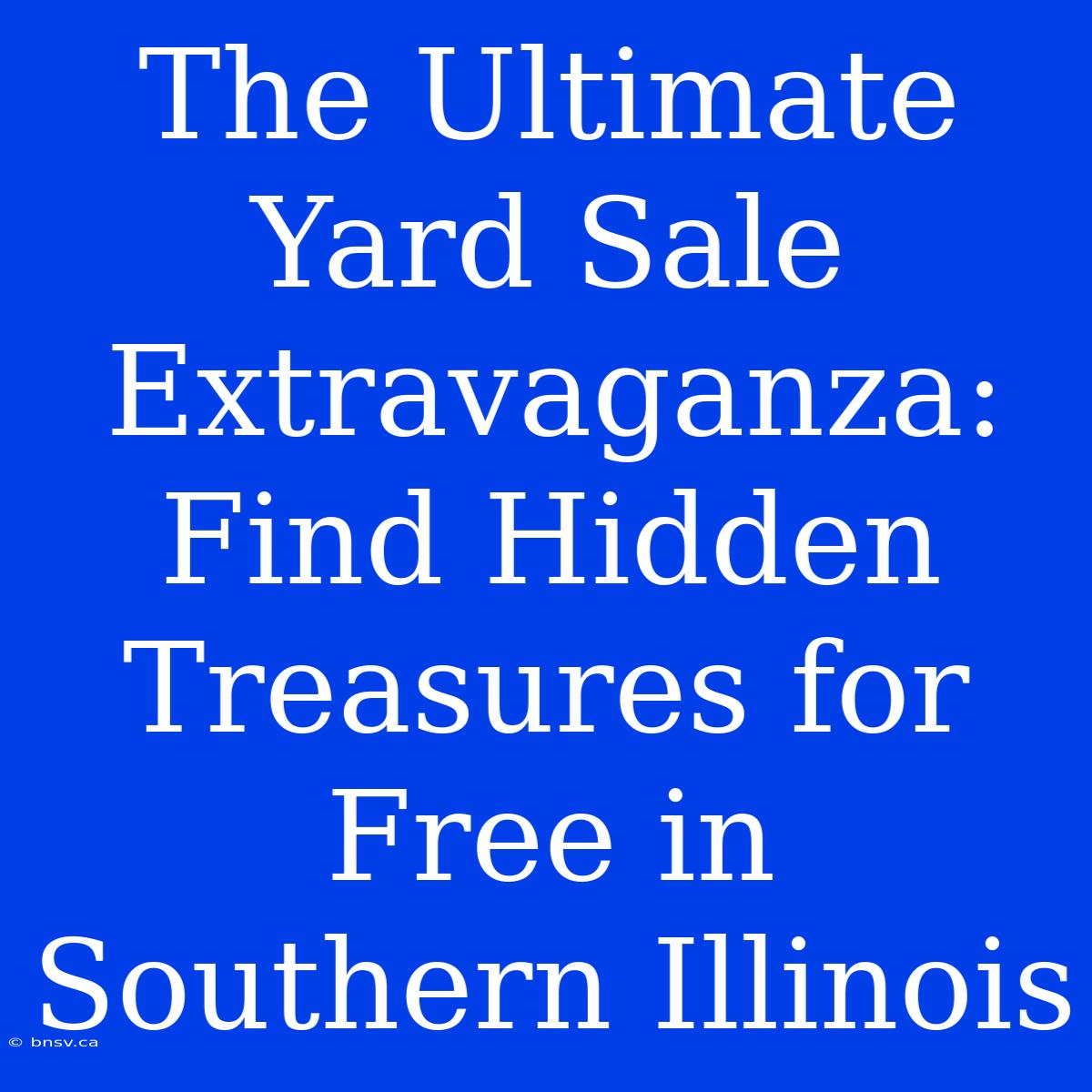 The Ultimate Yard Sale Extravaganza: Find Hidden Treasures For Free In Southern Illinois