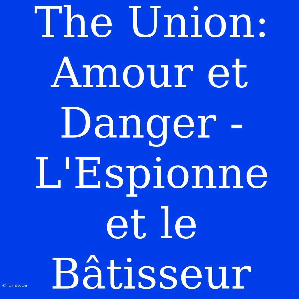 The Union: Amour Et Danger - L'Espionne Et Le Bâtisseur