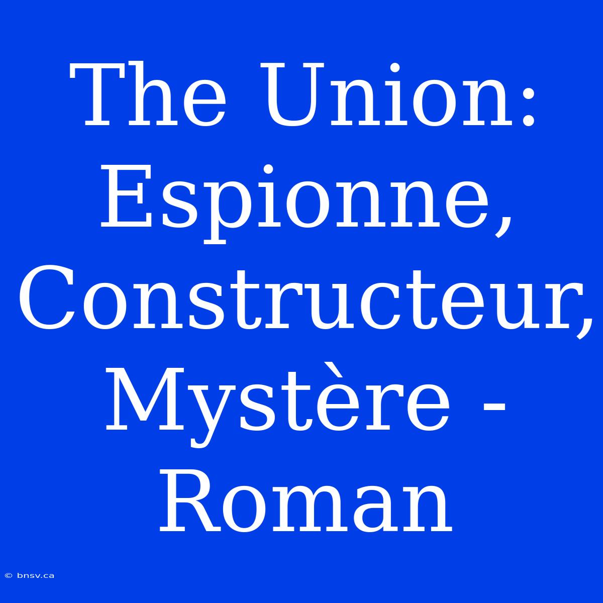 The Union: Espionne, Constructeur, Mystère - Roman