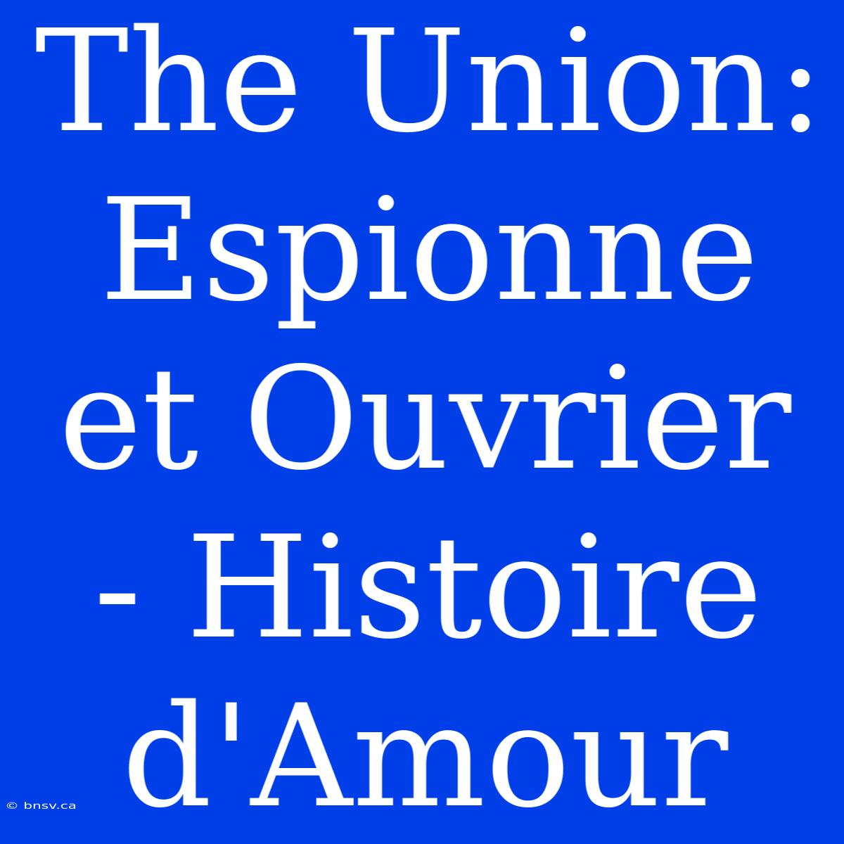 The Union: Espionne Et Ouvrier - Histoire D'Amour