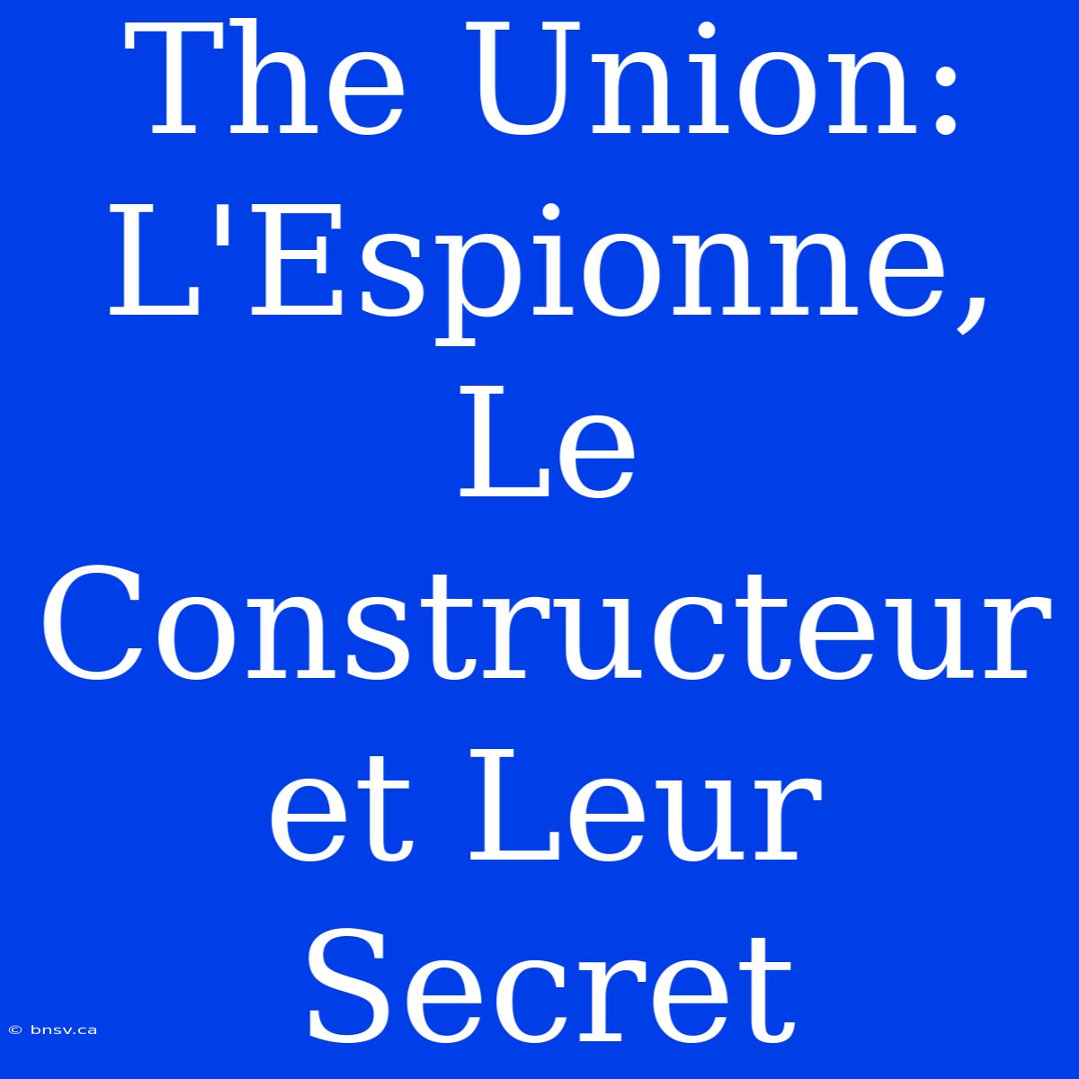 The Union: L'Espionne, Le Constructeur Et Leur Secret