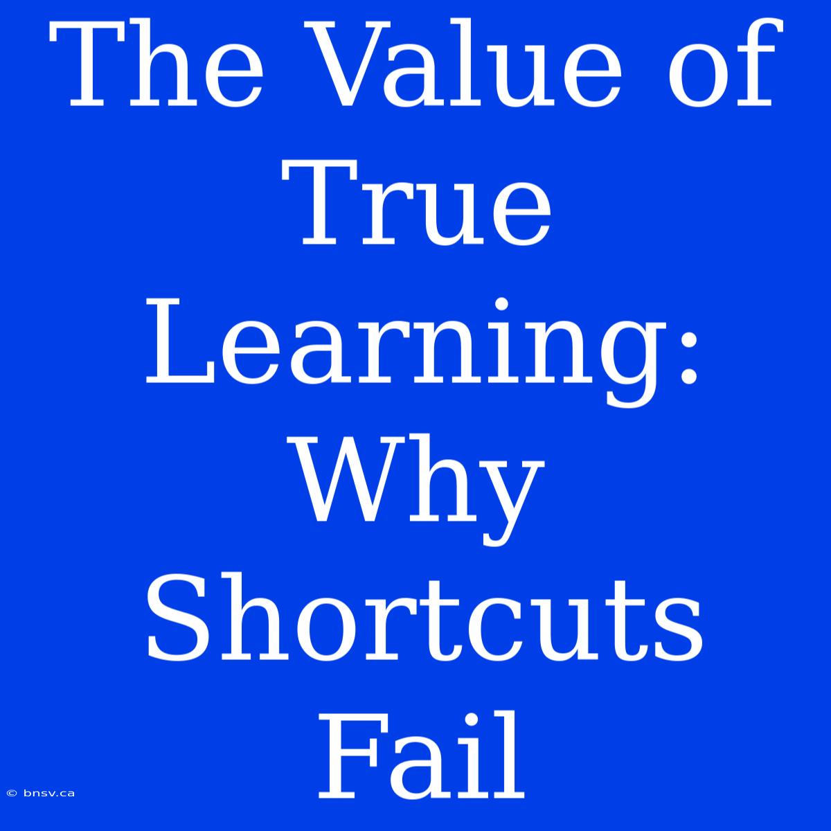 The Value Of True Learning: Why Shortcuts Fail