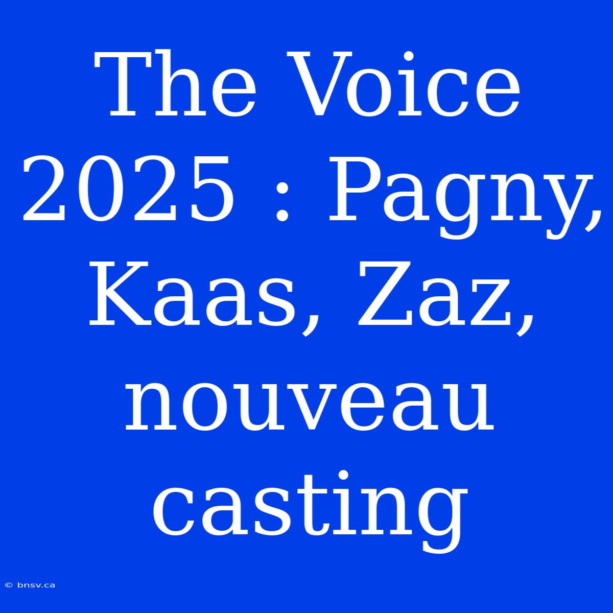 The Voice 2025 : Pagny, Kaas, Zaz, Nouveau Casting